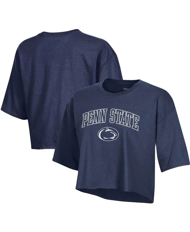 Women's Navy Penn State Nittany Lions Ombre Long Sleeve Dip-Dyed Spirit Jersey Size: Small