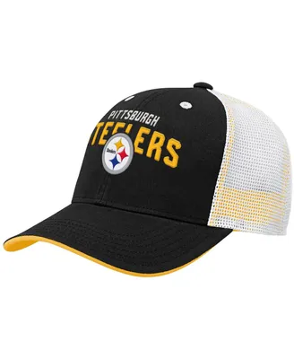 Big Boys Black Pittsburgh Steelers Core Lockup Snapback Hat