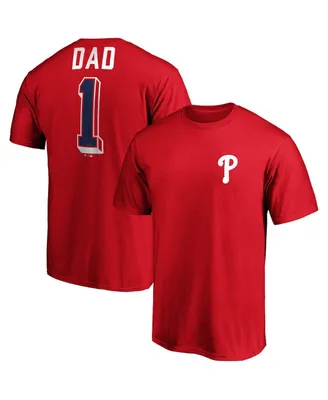 Men's Fanatics Red Philadelphia Phillies Number One Dad Team T-shirt