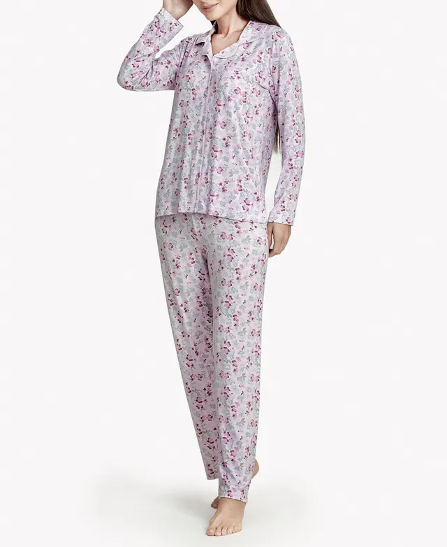 Mood Pajamas Ultra Soft Floral Short Sleeve Pajama Set