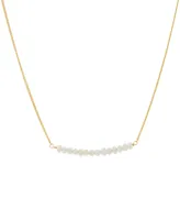 Giani Bernini Cultured Freshwater Pearl (3 - 3-1/2mm) Curved Bar 18" Necklace in 14k Gold-Plated Sterling Silver, Created for Macy's