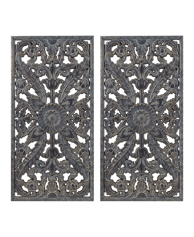 Madison Park Botanical Panel Carved Wall Set