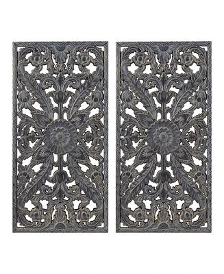 Madison Park Botanical Panel Carved Wall Set