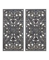 Madison Park Botanical Panel Carved Wall Set