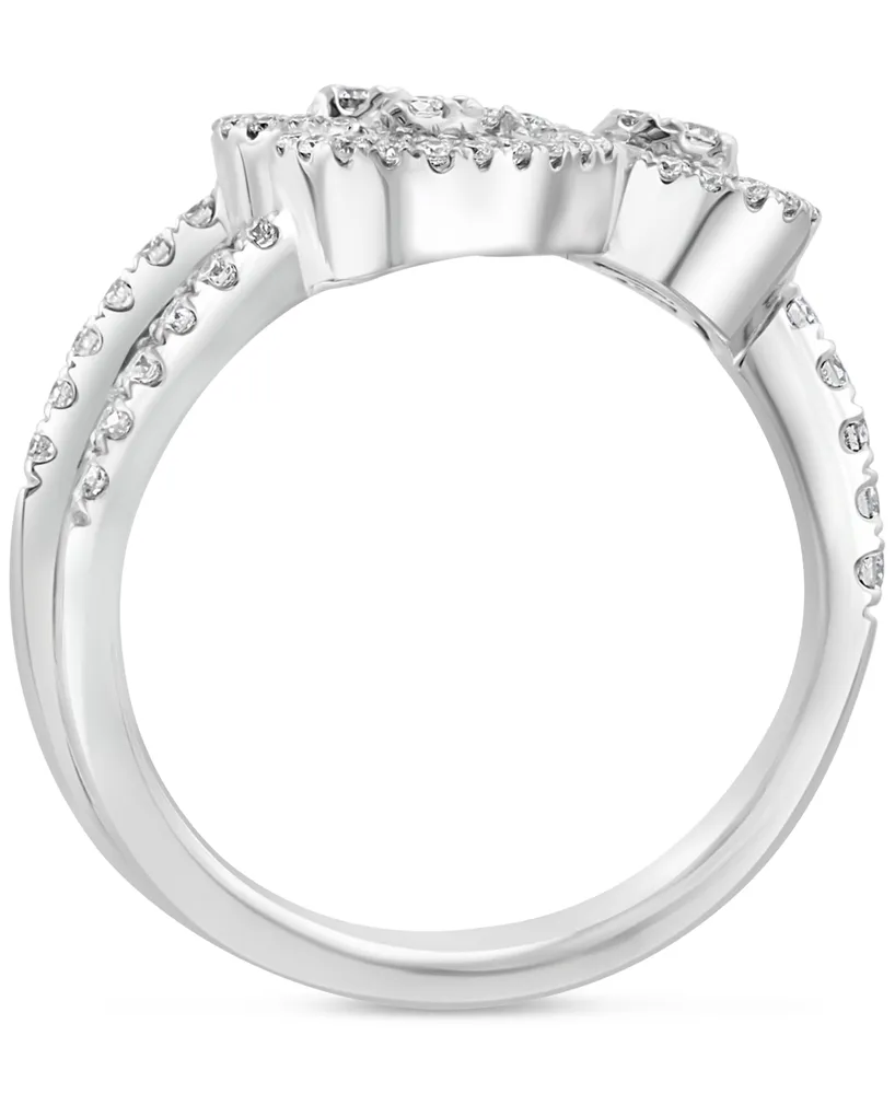 Effy Diamond Triple Baguette Cluster Statement Ring (5/8 ct. t.w.) in 14k White Gold