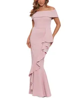 Betsy & Adam Off-The-Shoulder Mermaid Gown