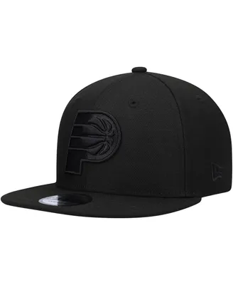 Men's New Era Indiana Pacers Black On Black 9Fifty Snapback Hat