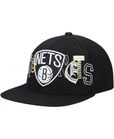 Men's Mitchell & Ness Black Brooklyn Nets Hype Type Snapback Hat