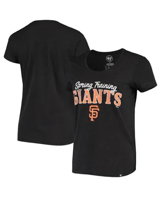 Women's '47 Brand Black San Francisco Giants Spring Training Faded Script Scoop Neck T-shirt