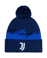 Men's Navy Juventus Pixel Cuffed Knit Hat with Pom