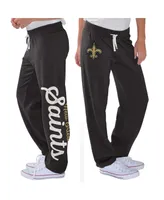 Women's G-iii 4Her by Carl Banks Black New Orleans Saints Scrimmage Fleece Pants