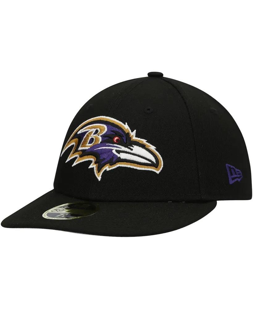 Men's New Era Black Baltimore Ravens Omaha Low Profile 59Fifty Fitted Hat