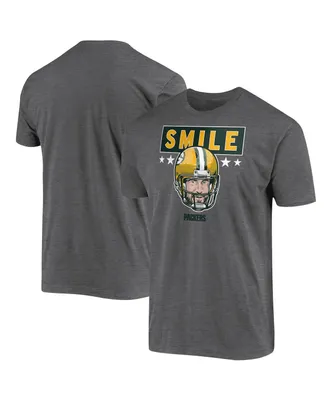 Men's Aaron Rodgers Gray Green Bay Packers Smile T-shirt
