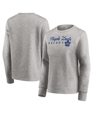 Women's Fanatics Heathered Gray Toronto Maple Leafs Fan Favorite Script Pullover Sweatshirt