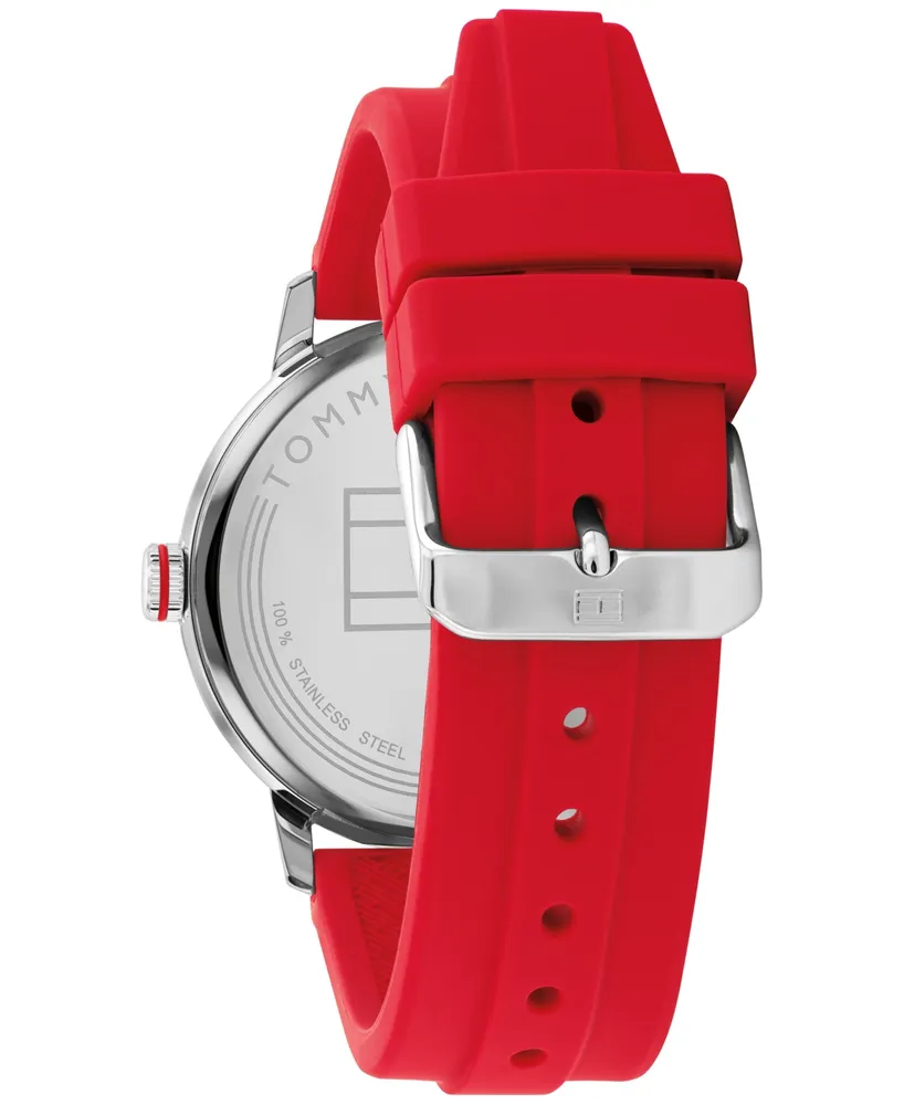Tommy Hilfiger Men's Red Silicone Strap Watch 46mm, Created for Macy's