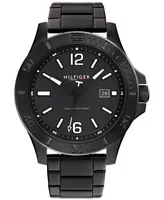 Tommy Hilfiger Men's Black-Tone Stainless Steel Bracelet Watch 46mm