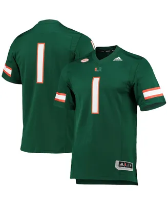 Men's adidas #1 Miami Hurricanes Team Premier Football Jersey