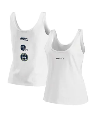 Women's Wear by Erin Andrews White Seattle Seahawks Team Scoop Neck Tank Top