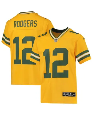 Big Boys Nike Aaron Rodgers Gold Green Bay Packers Inverted Team Game Jersey