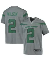 Big Boys Nike Zach Wilson Gray New York Jets Inverted Team Game Jersey