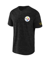 Men's Nfl x Darius Rucker Collection by Fanatics Black Pittsburgh Steelers Slub Henley T-shirt