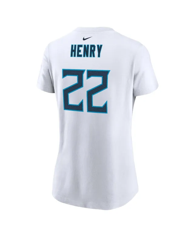 Women's Tennessee Titans Derrick Henry White Off-Shoulder Tie-Dye Name &  Number Long Sleeve V-Neck T-Shirt