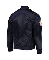 Men's Pro Standard Navy Houston Astros Wordmark Satin Full-Snap Jacket