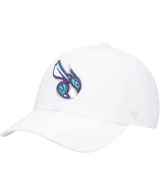 Men's '47 White Charlotte Hornets Team Clean Up Adjustable Hat