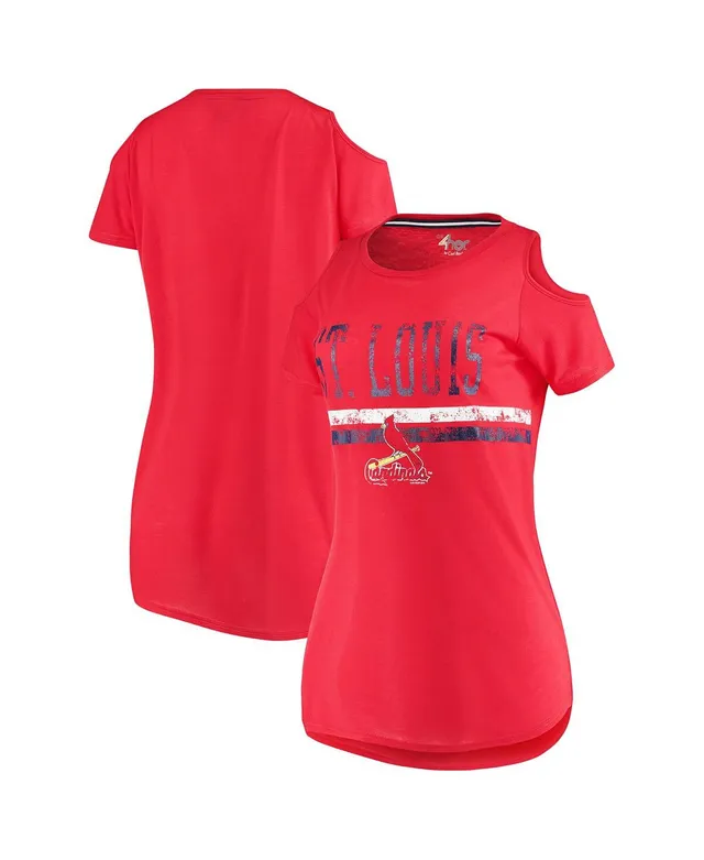 St. Louis Cardinals G-III 4Her by Carl Banks Women's Crackerjack Cold Shoulder Long Sleeve T-Shirt - Red, Size: Small