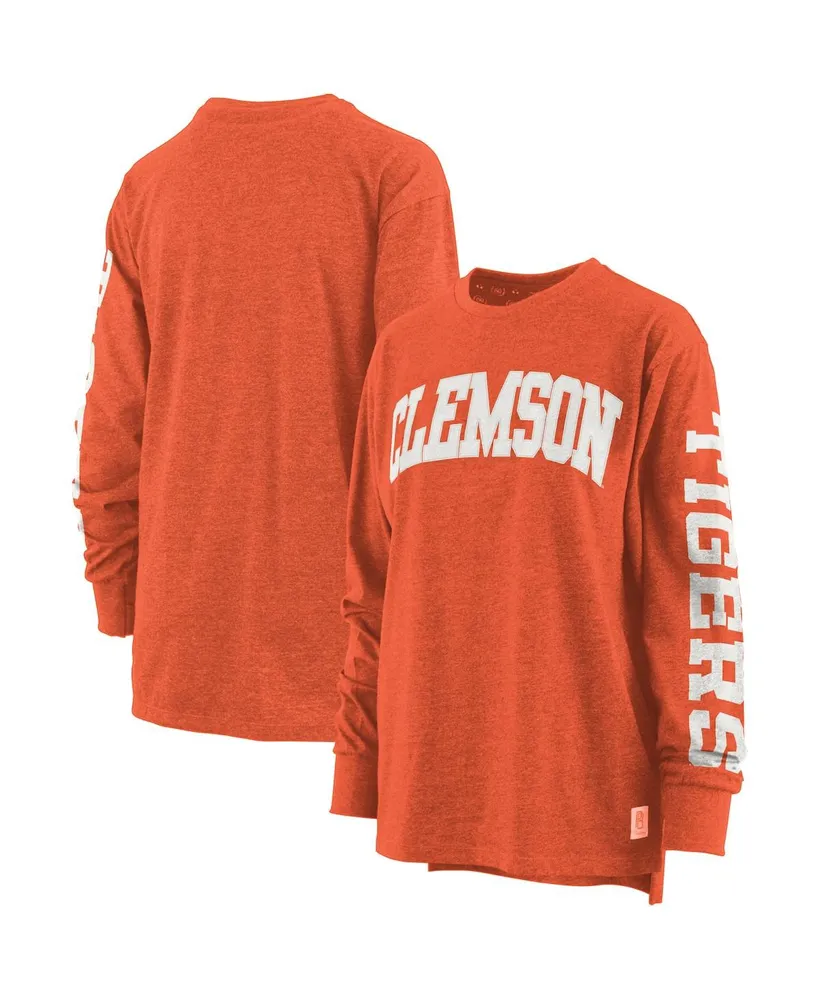 Women's Pressbox Orange Clemson Tigers Plus Two-Hit Canyon Long Sleeve T-shirt