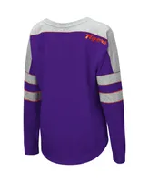 Women's Colosseum Purple Clemson Tigers Trey Dolman Long Sleeve T-shirt