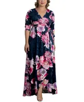 Women's Plus Size Cara Velvet Maxi Wrap Dress