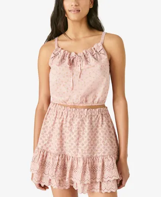 Lucky Brand Floral-Print Cotton Cropped Camisole