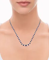 Sapphire (8 ct. t.w.) & Diamond (1-1/2 ct. t.w.) All-Around Graduated 18" Collar Necklace in Sterling Silver