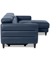 Silvanah 3-Pc. Leather Sectional with Storage Chaise and Power Recliner