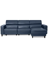 Silvanah 3-Pc. Leather Sectional with Storage Chaise and Power Recliner