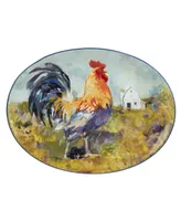 Certified International Rooster Meadow Oval Platter