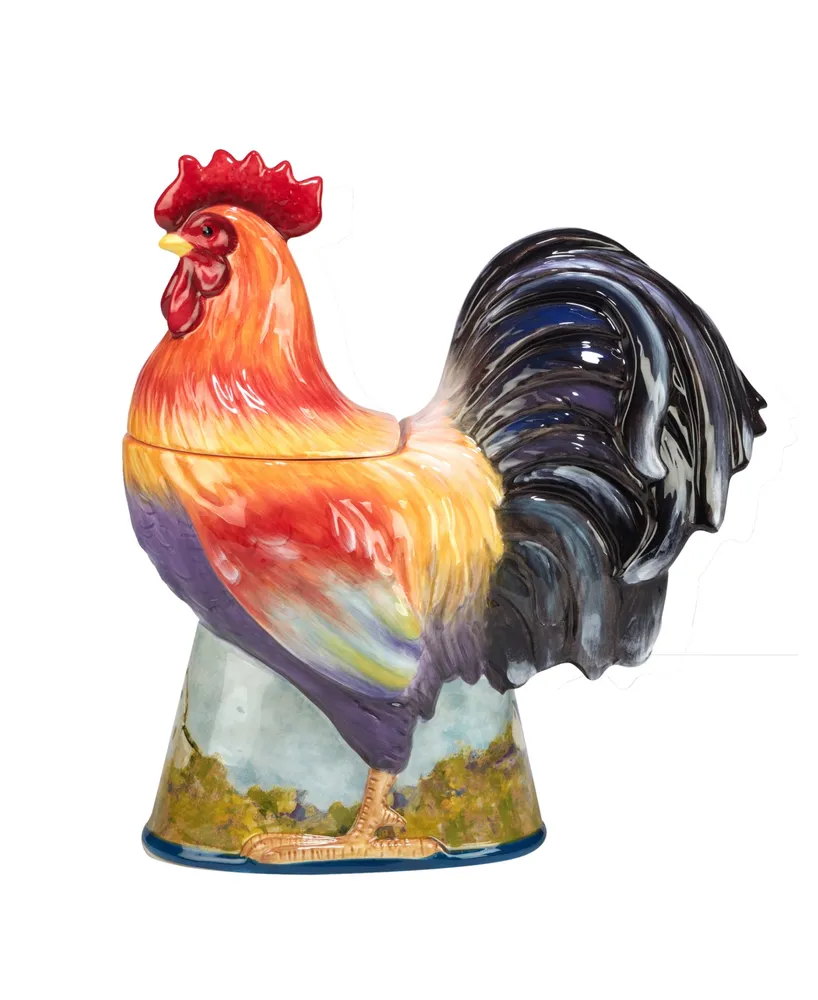 Certified International Rooster Meadow 3-d Rooster Cookie Jar