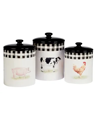 Certified International On The Farm Canister Set, 3 Piece