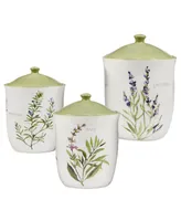 Certified International Fresh Herbs Canister Set, 3 Piece