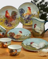 Certified International Rooster Meadow Ice Cream Bowl, Set of 4