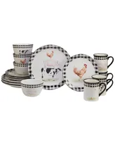 Certified International On The Farm Dinnerware Set, 16 Piece