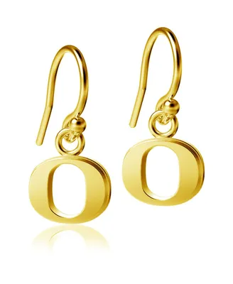 Women's Dayna Designs Oregon Ducks Gold-Tone Plated Dangle Earrings - Gold
