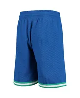 Big Boys Mitchell & Ness Blue Dallas Mavericks Hardwood Classics Swingman Shorts