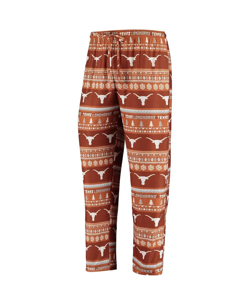 Men's Concepts Sport Texas Orange Texas Longhorns Ugly Sweater Knit Long Sleeve Top and Pant Set