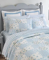 Laura Ashley Kenna Cotton Reversible Piece Quilt Set