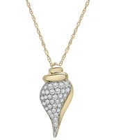 Wrapped Diamond Conch Shell Pendant Necklace (1/6 ct. t.w.) in 10k Gold, 16" + 2" extender, Created for Macy's