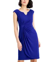 Connected Petite Cap Sleeve Side Tab Dress