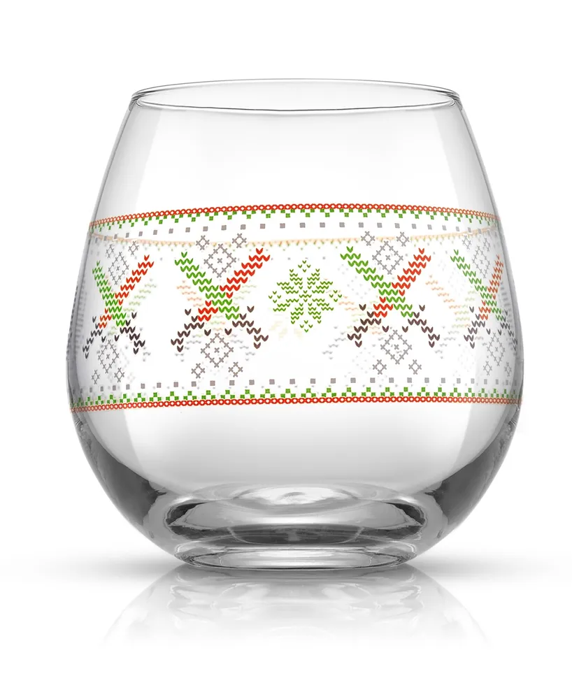 JoyJolt Star Wars Ugly Sweater Collection 15 oz Stemless Drinking Glass, Set of 4