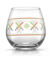 JoyJolt Star Wars Ugly Sweater Collection 15 oz Stemless Drinking Glass, Set of 4
